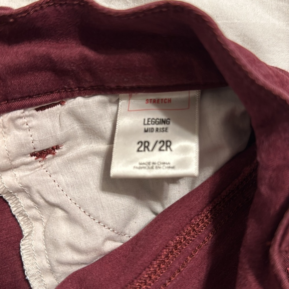 Express - Maroon Mid Rise Stretch Jeggings - 2R - Picture 6 of 6